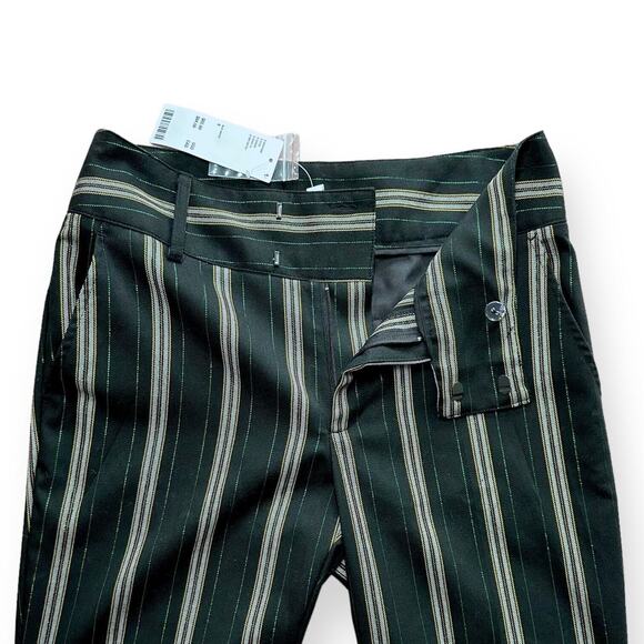 NEW w/Tags URBAN OUTFITTERS Boho Flare Pants Metallic Striped Green Accent 4 - Picture 4 of 12